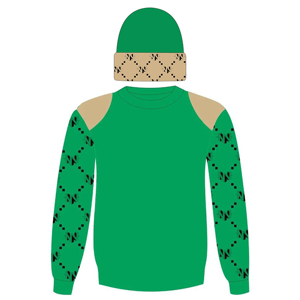 Noble Vices Green Field Sweater + Beanie