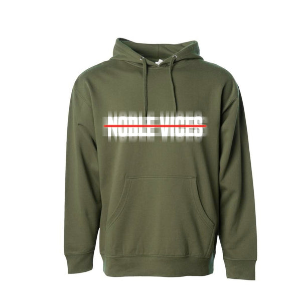 Noble Vices Hoodie Army Green Blurry Logo