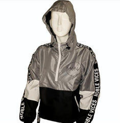 Noble Vices Logo Strap Windbreakers Collection - Gray/Black & White