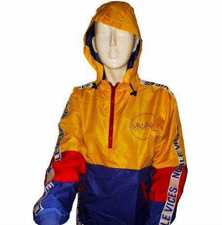 Noble Vices Logo Strap Windbreakers Collection - Yellow/Blue & Red