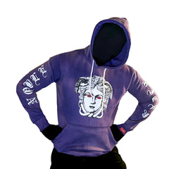 "PURPLE MEDUSA" PUFFER PRINT HOODIE