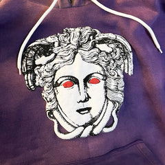 "PURPLE MEDUSA" PUFFER PRINT HOODIE