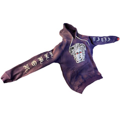 "PURPLE MEDUSA" PUFFER PRINT HOODIE