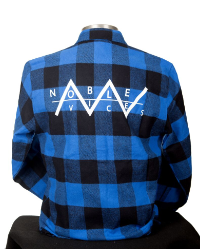Noble Vices Heavy Duty Long Sleeve Flannel Shirt (Blue)
