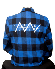 Noble Vices Heavy Duty Long Sleeve Flannel Shirt (Blue)