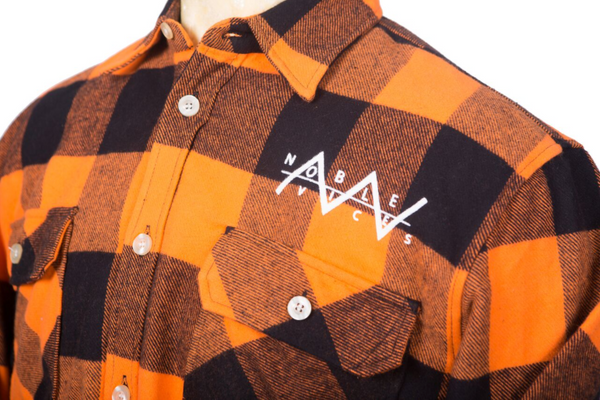Noble Vices Heavy Duty Long Sleeve Flannel Shirt (Orange)