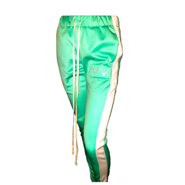 Aqua Long Drawstring Track Pants