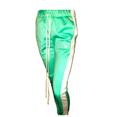 Aqua Long Drawstring Track Pants