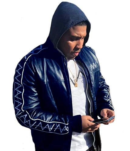 Noble Vices Custom Leather Jacket (Navy Blue)