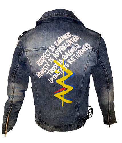 Noble Vices Quote Motor Jean Jacket