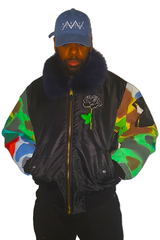Noble Vices Custom Camo Sleeve Flight Jacket