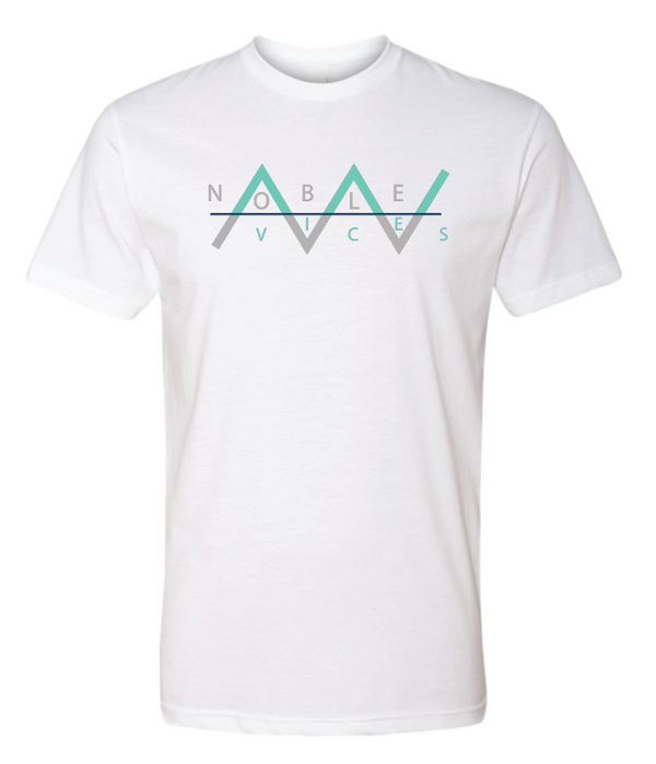 Noble Vices Mint and Grey Logo Print T-Shirt