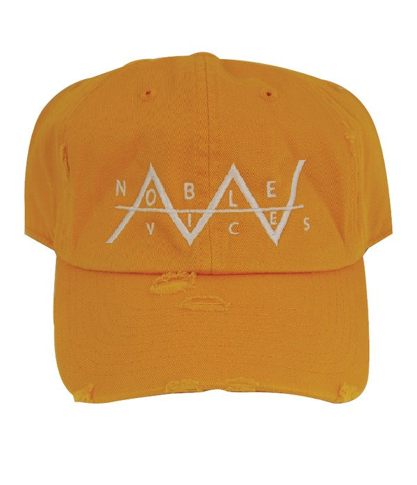 Noble Vices Yellow Denim With White Logo Hat